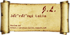 Járányi Leila névjegykártya